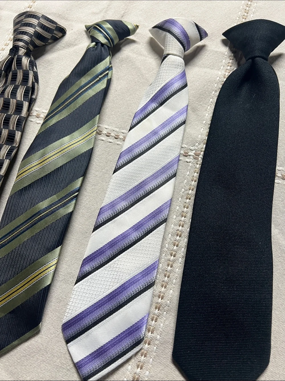 Boy’s Classic Stripe and Solid Neck Tie Collection - Navy, Black, Gray